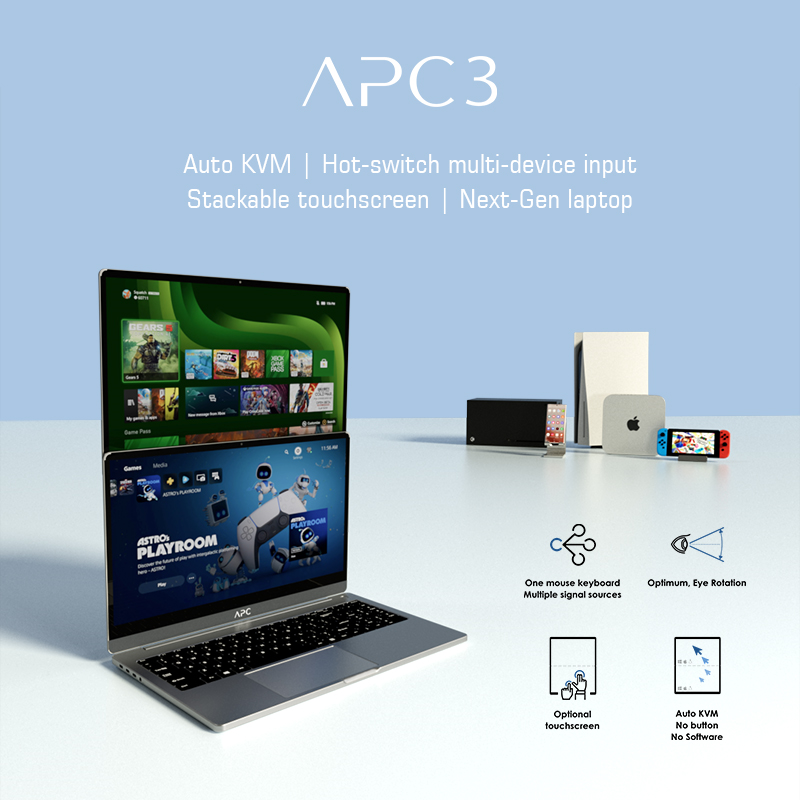 APC3 – Revolutionize productivity with world's first stackable SmartKVM laptop